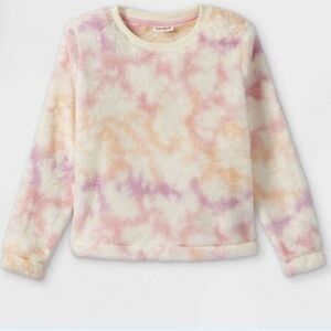 Cat and Jack sherpa long sleeve tie dye sweatshirt